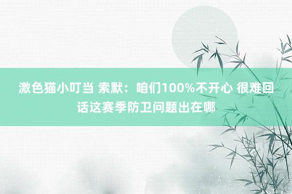   激色猫小叮当 索默：咱们100%不开心 很难回话这赛季防卫问题出在哪