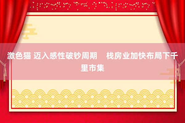   激色猫 迈入感性破钞周期    栈房业加快布局下千里市集