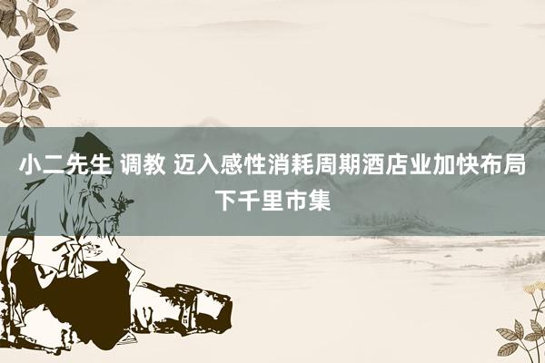   小二先生 调教 迈入感性消耗周期酒店业加快布局下千里市集