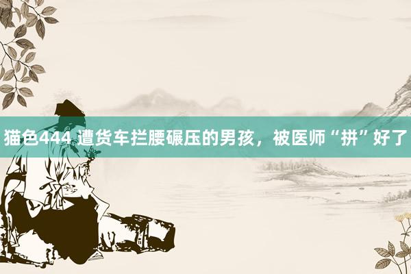 猫色444 遭货车拦腰碾压的男孩，被医师“拼”好了
