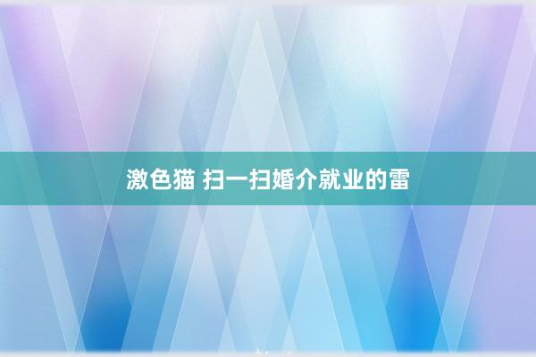   激色猫 扫一扫婚介就业的雷