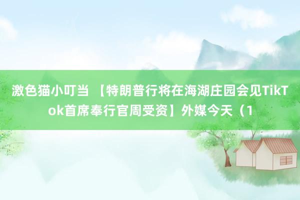   激色猫小叮当 【特朗普行将在海湖庄园会见TikTok首席奉行官周受资】外媒今天（1