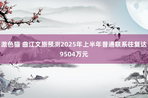   激色猫 曲江文旅预测2025年上半年普通联系往复达9504万元