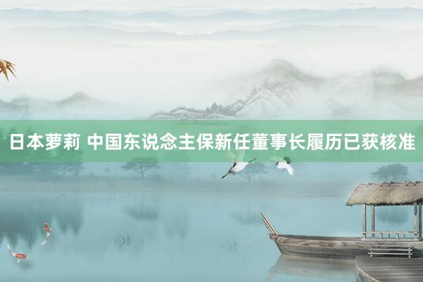   日本萝莉 中国东说念主保新任董事长履历已获核准