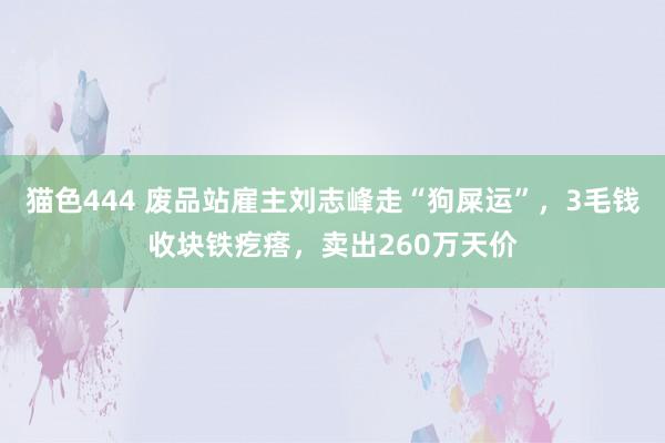   猫色444 废品站雇主刘志峰走“狗屎运”，3毛钱收块铁疙瘩，卖出260万天价