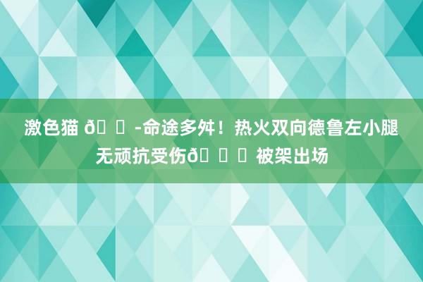   激色猫 😭命途多舛！热火双向德鲁左小腿无顽抗受伤🙏被架出场