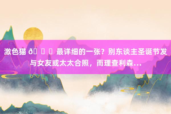   激色猫 😂最详细的一张？别东谈主圣诞节发与女友或太太合照，而理查利森…