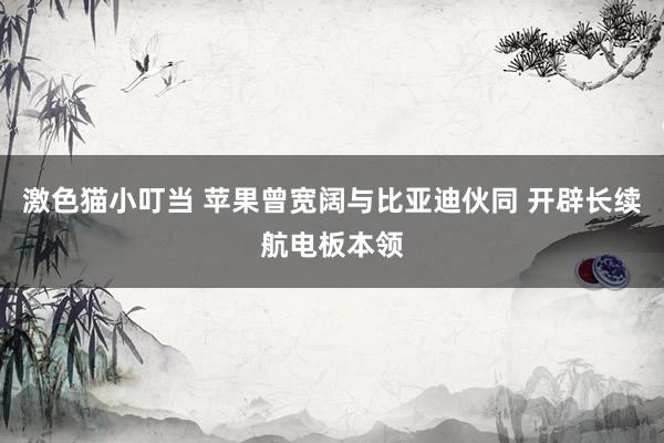   激色猫小叮当 苹果曾宽阔与比亚迪伙同 开辟长续航电板本领