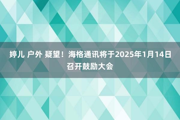   婷儿 户外 疑望！海格通讯将于2025年1月14日召开鼓励大会