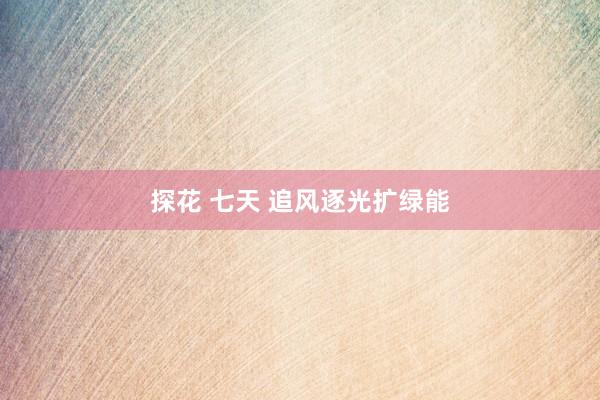   探花 七天 追风逐光扩绿能