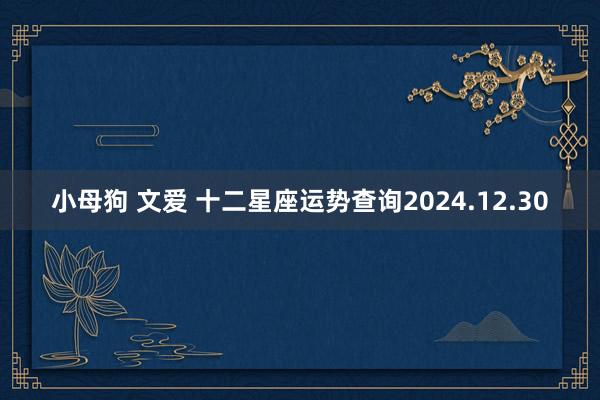   小母狗 文爱 十二星座运势查询2024.12.30