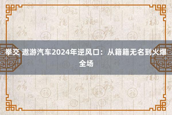   拳交 遨游汽车2024年逆风口：从籍籍无名到火爆全场