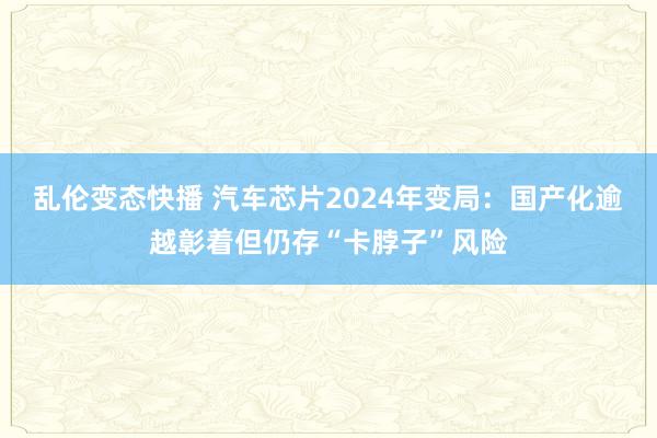   乱伦变态快播 汽车芯片2024年变局：国产化逾越彰着但仍存“卡脖子”风险