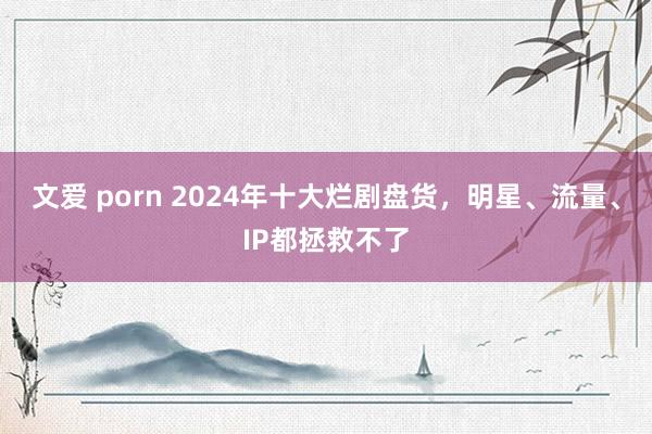   文爱 porn 2024年十大烂剧盘货，明星、流量、IP都拯救不了