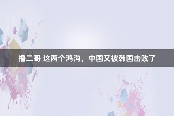   撸二哥 这两个鸿沟，中国又被韩国击败了