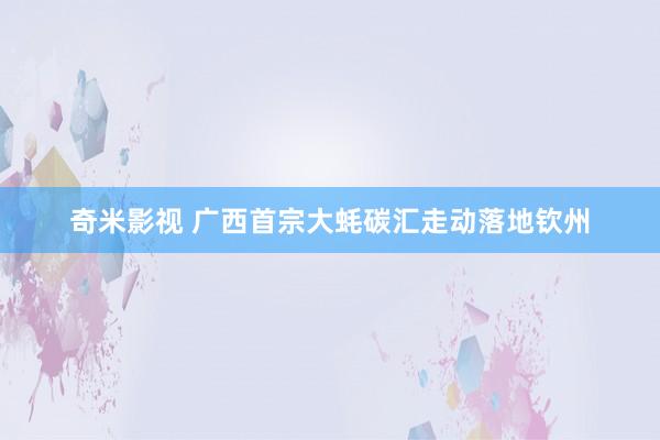   奇米影视 广西首宗大蚝碳汇走动落地钦州