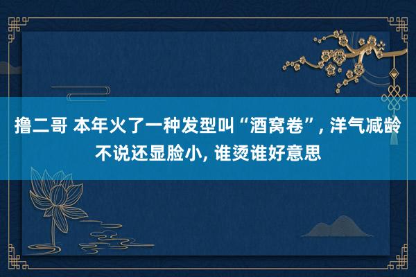   撸二哥 本年火了一种发型叫“酒窝卷”, 洋气减龄不说还显脸小, 谁烫谁好意思