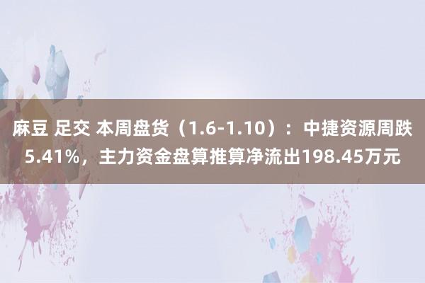  麻豆 足交 本周盘货（1.6-1.10）：中捷资源周跌5.41%，主力资金盘算推算净流出198.45万元