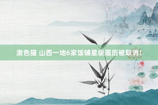   激色猫 山西一地6家饭铺星级履历被取消！