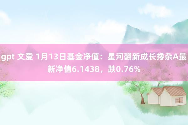   gpt 文爱 1月13日基金净值：星河翻新成长搀杂A最新净值6.1438，跌0.76%