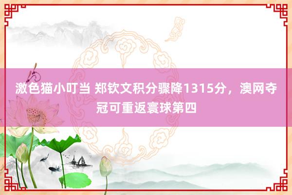  激色猫小叮当 郑钦文积分骤降1315分，澳网夺冠可重返寰球第四