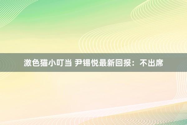   激色猫小叮当 尹锡悦最新回报：不出席