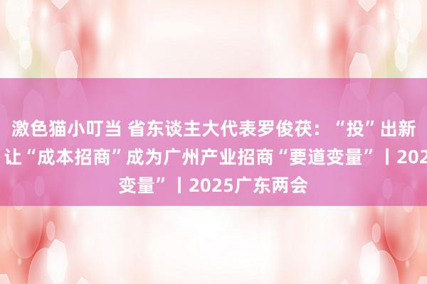   激色猫小叮当 省东谈主大代表罗俊茯：“投”出新质生产力，让“成本招商”成为广州产业招商“要道变量”丨2025广东两会