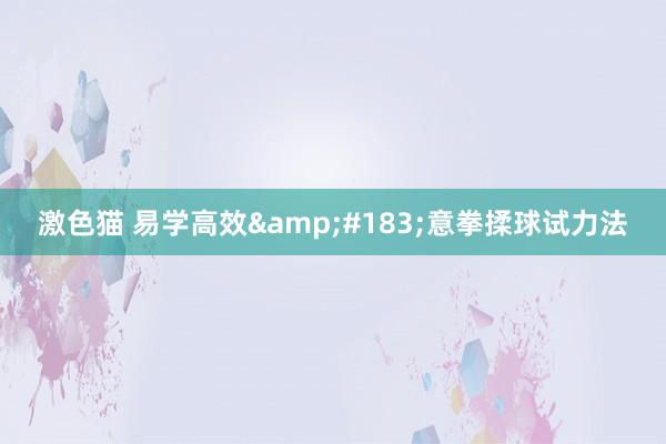   激色猫 易学高效&#183;意拳揉球试力法