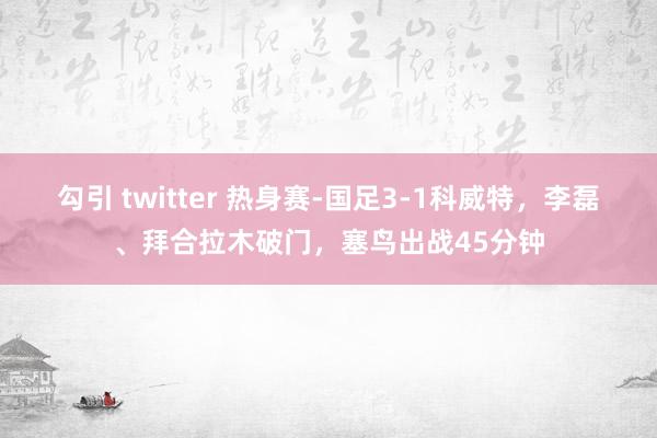   勾引 twitter 热身赛-国足3-1科威特，李磊、拜合拉木破门，塞鸟出战45分钟