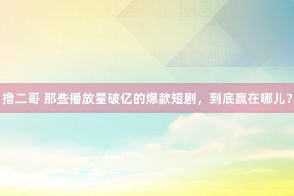   撸二哥 那些播放量破亿的爆款短剧，到底赢在哪儿？