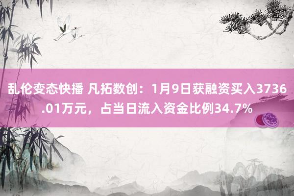   乱伦变态快播 凡拓数创：1月9日获融资买入3736.01万元，占当日流入资金比例34.7%