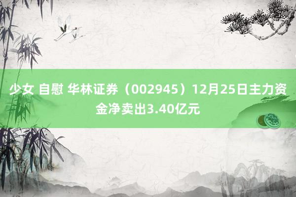   少女 自慰 华林证券（002945）12月25日主力资金净卖出3.40亿元
