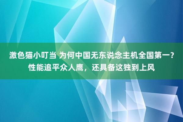   激色猫小叮当 为何中国无东说念主机全国第一？性能追平众人鹰，还具备这独到上风