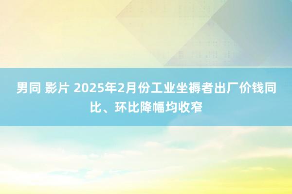   男同 影片 2025年2月份工业坐褥者出厂价钱同比、环比降幅均收窄