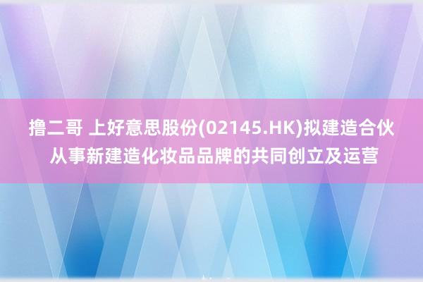   撸二哥 上好意思股份(02145.HK)拟建造合伙 从事新建造化妆品品牌的共同创立及运营