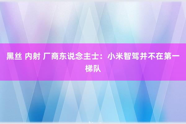 黑丝 内射 厂商东说念主士：小米智驾并不在第一梯队