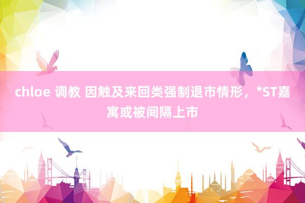   chloe 调教 因触及来回类强制退市情形，*ST嘉寓或被间隔上市