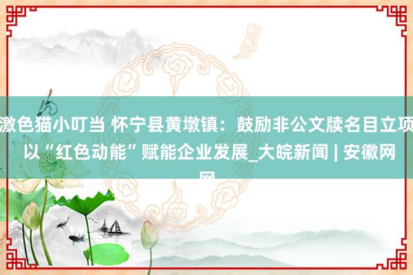   激色猫小叮当 怀宁县黄墩镇：鼓励非公文牍名目立项 以“红色动能”赋能企业发展_大皖新闻 | 安徽网